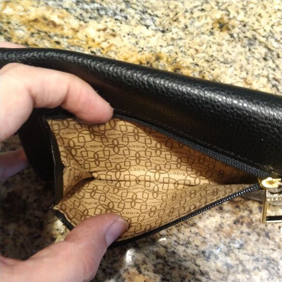Lodis Bifold Wallet Black Genuine Pebbled Leather Credit Card Case Purse EUC - Picture 7 of 7